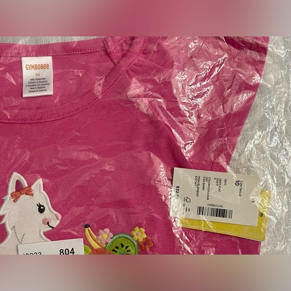 Gymboree Girls Embroidered Bike Flutter Top - Festive Fruit - Iced Berry 10 - Picture 4 of 4